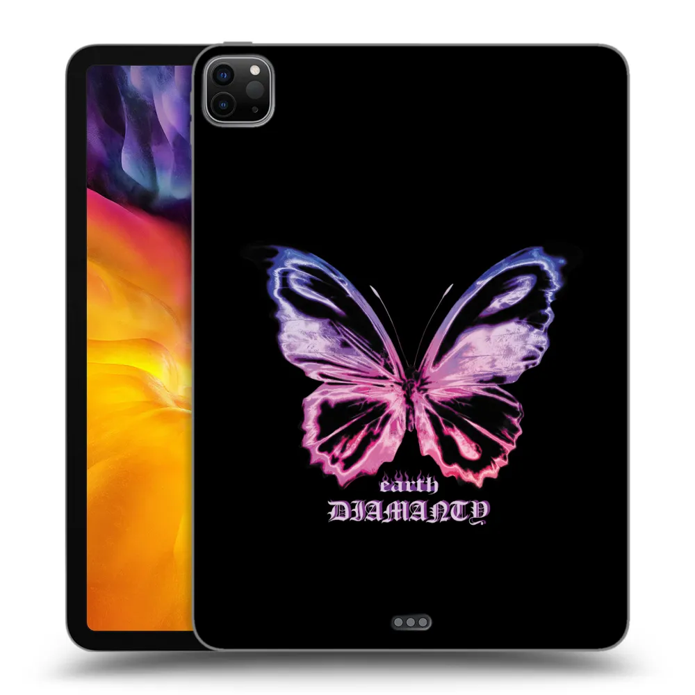Picasee Schwarze Silikonhülle für Apple iPad Pro 11" 2022 M2 (4.generace) - Diamanty Purple
