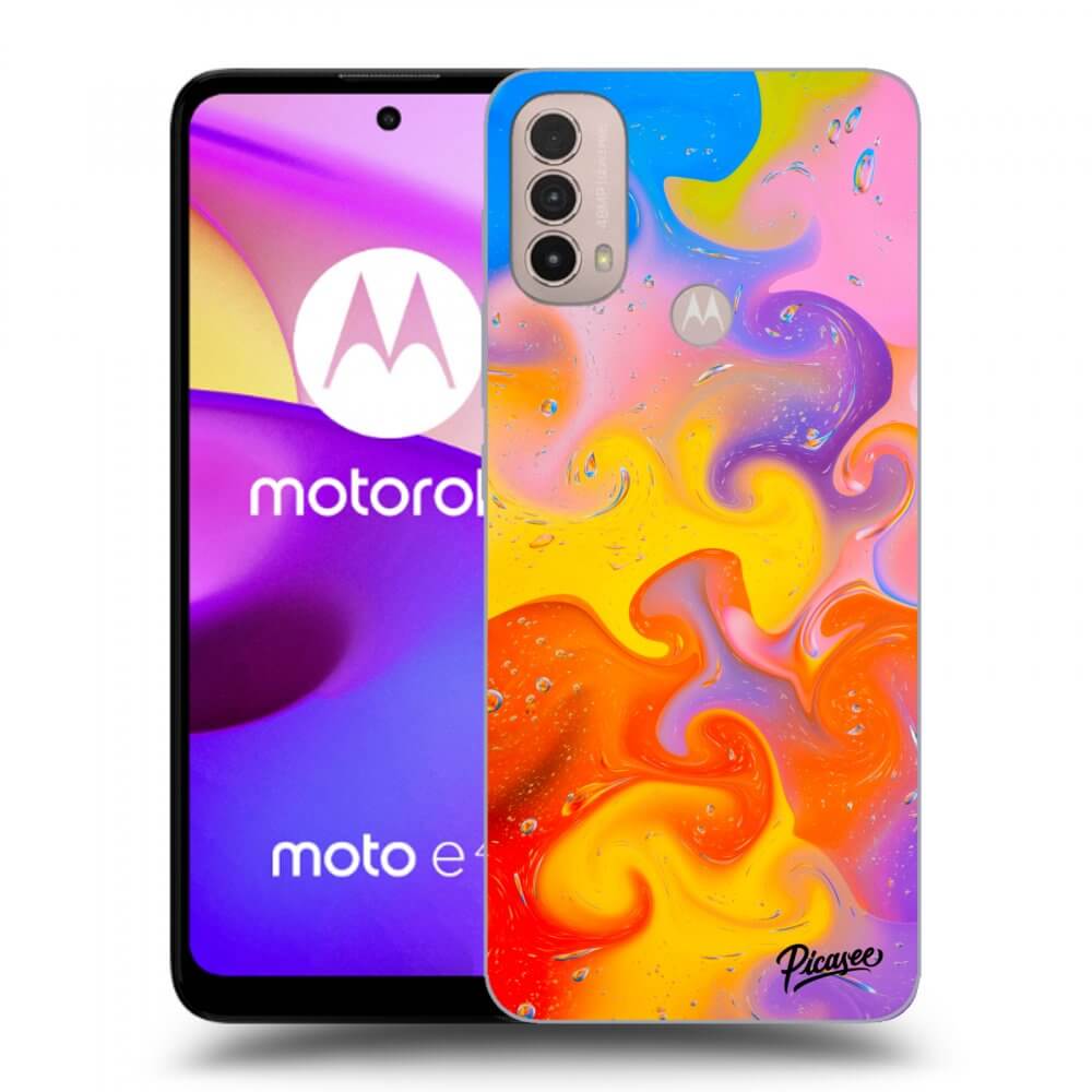 Picasee Motorola Moto E40 Hülle - Schwarzes Silikon - Bubbles