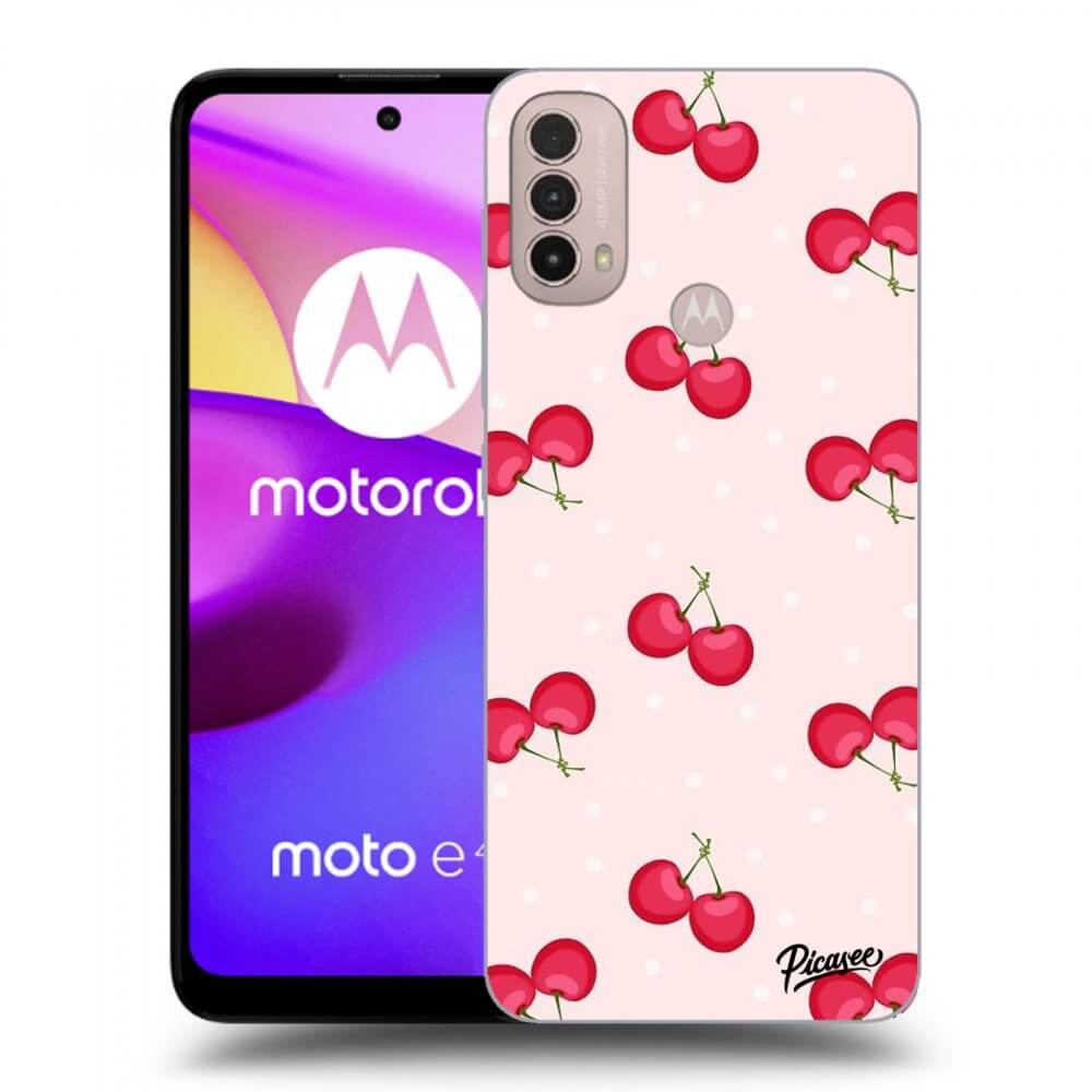 Picasee Motorola Moto E40 Hülle - Schwarzes Silikon - Cherries