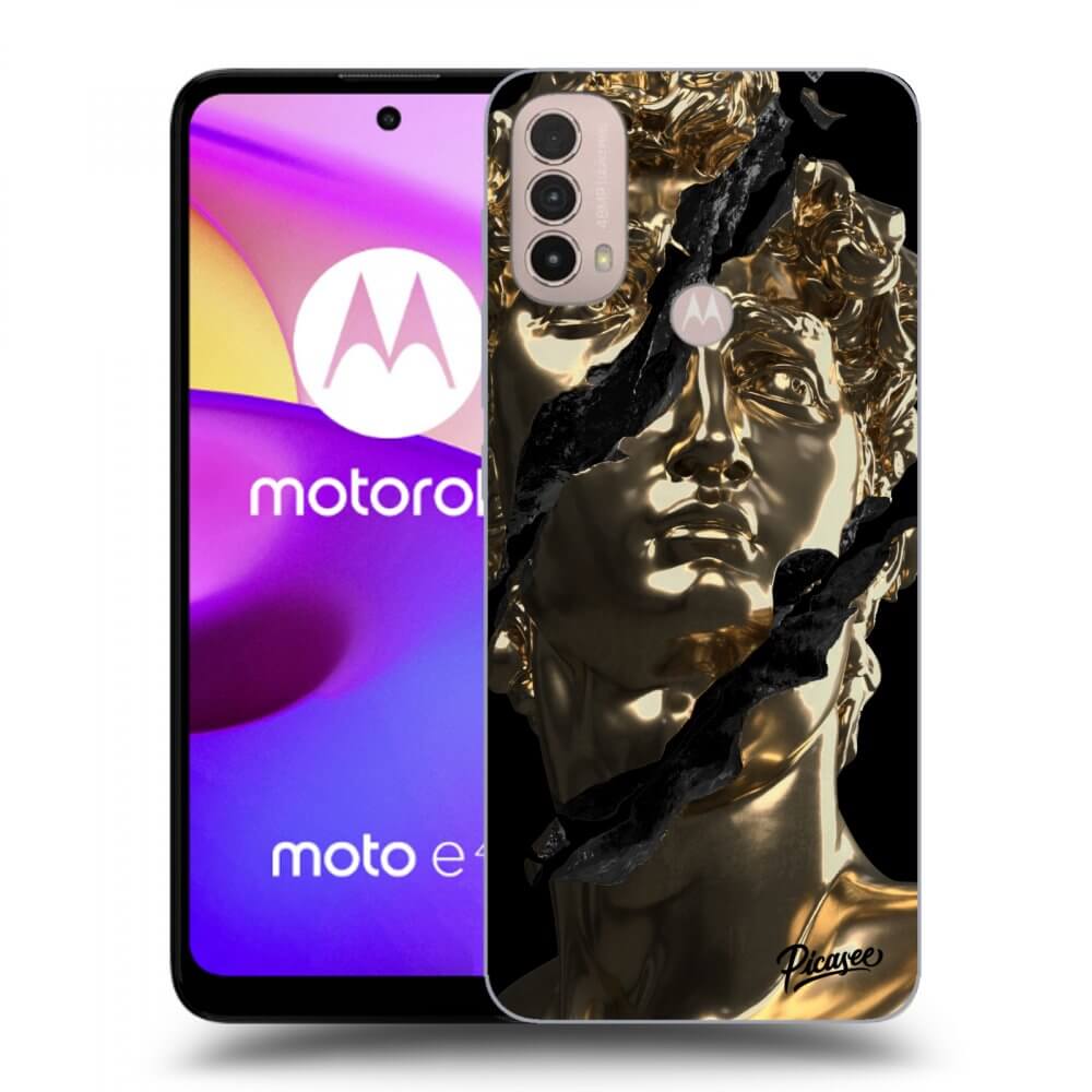 Picasee Motorola Moto E40 Hülle - Schwarzes Silikon - Golder