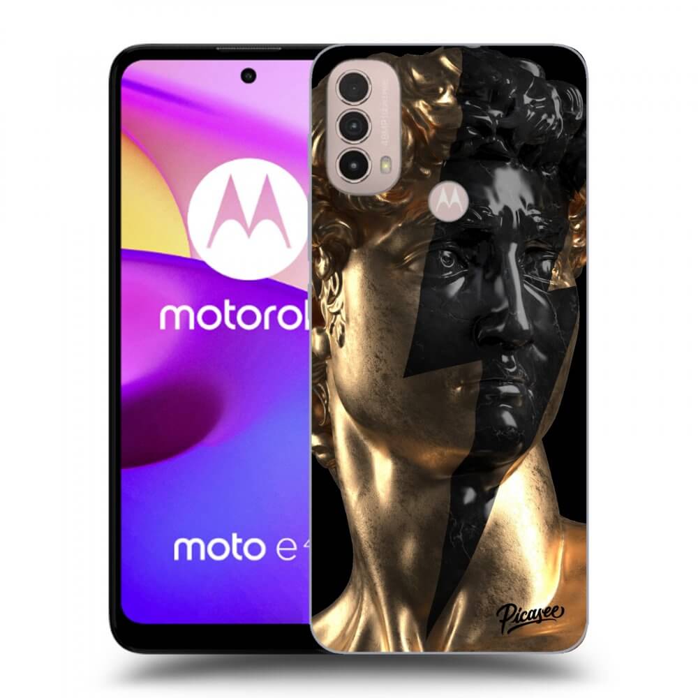 Picasee Motorola Moto E40 Hülle - Schwarzes Silikon - Wildfire - Gold