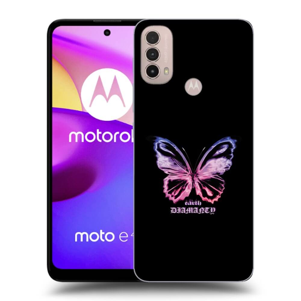 Picasee Motorola Moto E40 Hülle - Schwarzes Silikon - Diamanty Purple
