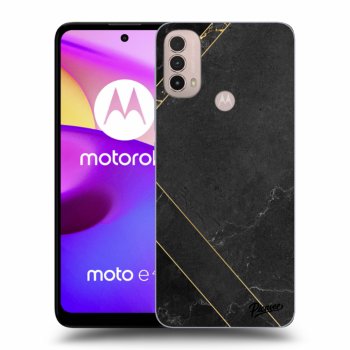 Picasee Motorola Moto E40 Hülle - Schwarzes Silikon - Black tile