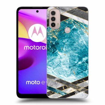Hülle für Motorola Moto E40 - Blue geometry