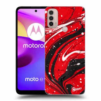 Picasee Motorola Moto E40 Hülle - Schwarzes Silikon - Red black