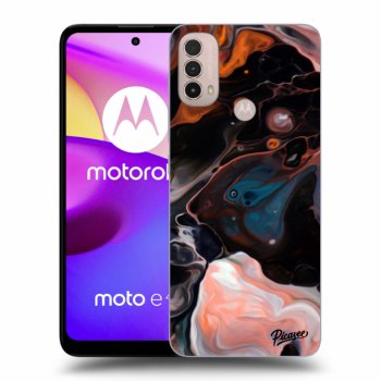 Picasee Motorola Moto E40 Hülle - Schwarzes Silikon - Cream