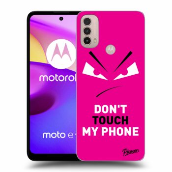 Picasee Motorola Moto E40 Hülle - Schwarzes Silikon - Evil Eye - Pink