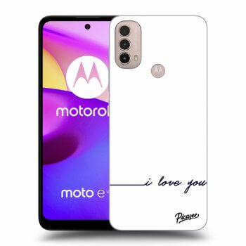 Picasee Motorola Moto E40 Hülle - Schwarzes Silikon - I love you