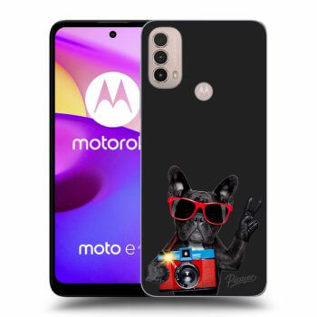 Picasee Motorola Moto E40 Hülle - Schwarzes Silikon - French Bulldog