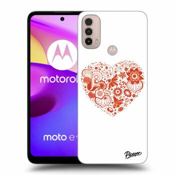 Picasee Motorola Moto E40 Hülle - Schwarzes Silikon - Big heart