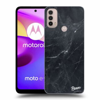 Picasee Motorola Moto E40 Hülle - Schwarzes Silikon - Black marble