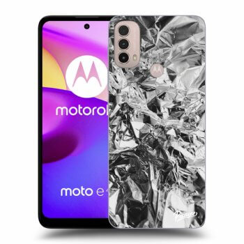 Picasee Motorola Moto E40 Hülle - Schwarzes Silikon - Chrome