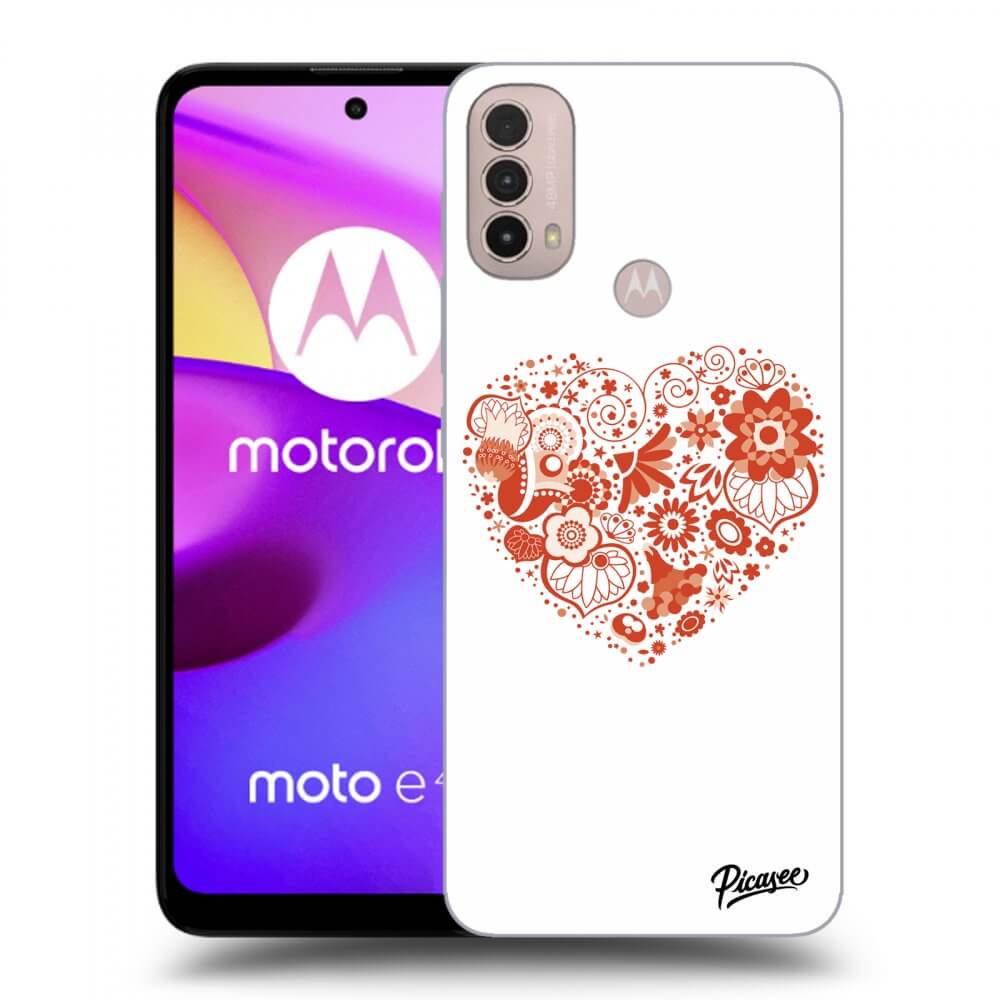 Picasee Motorola Moto E40 Hülle - Schwarzes Silikon - Big heart