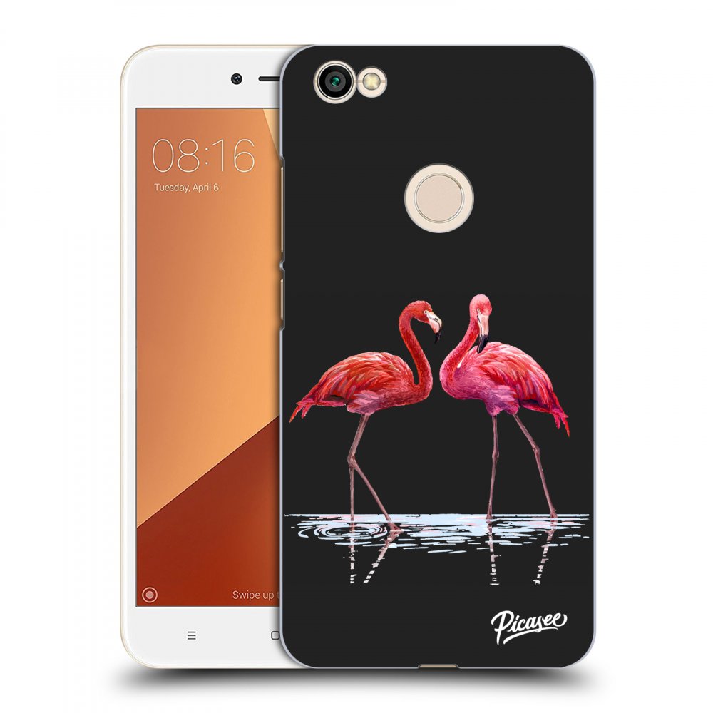 Picasee Xiaomi Redmi Note 5A Global Hülle - Schwarzer Kunststoff - Flamingos couple