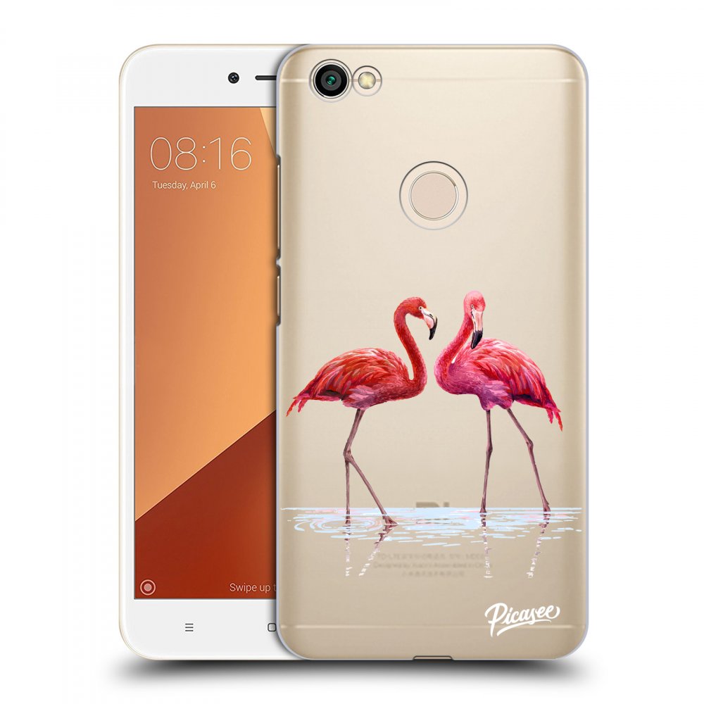 Picasee Xiaomi Redmi Note 5A Global Hülle - Transparenter Kunststoff - Flamingos couple