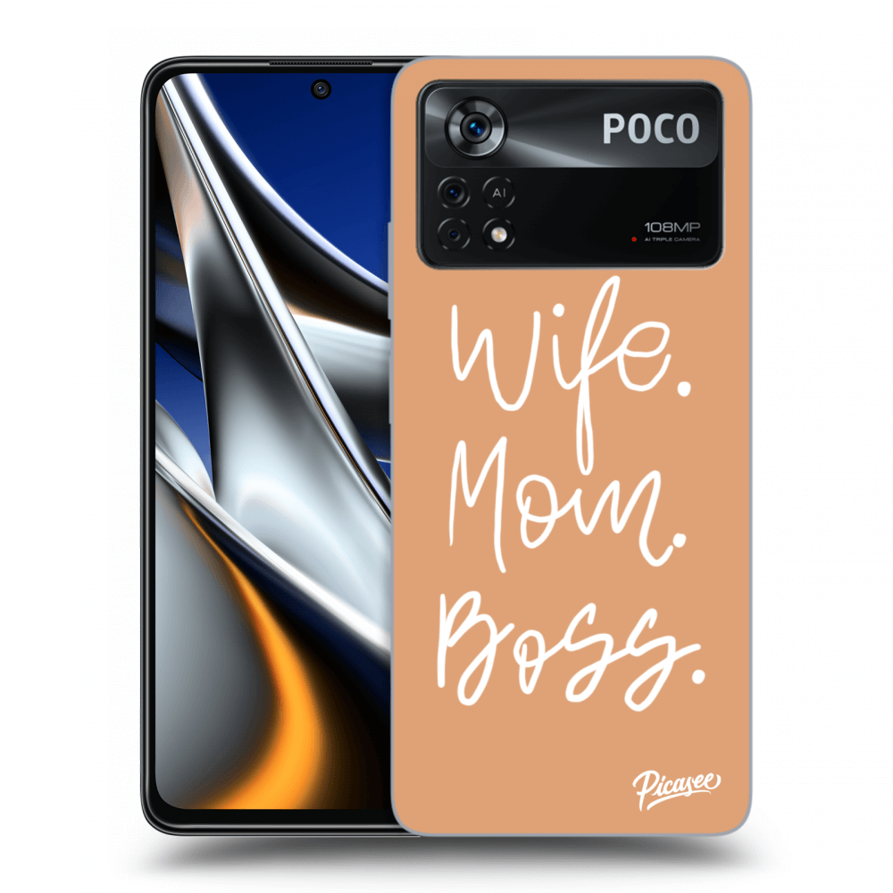 Picasee Xiaomi Poco M4 Pro Hülle - Schwarzes Silikon - Boss Mama