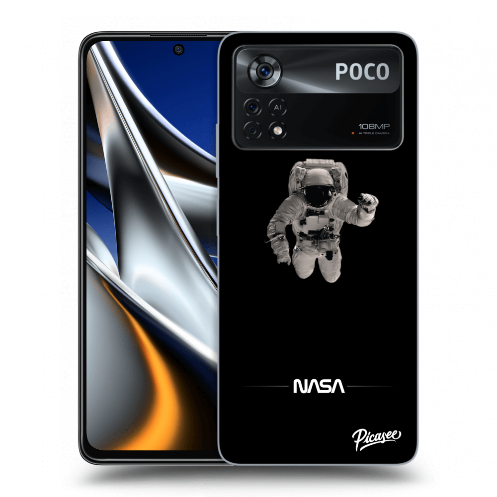 Picasee Xiaomi Poco M4 Pro Hülle - Schwarzes Silikon - Astronaut Minimal