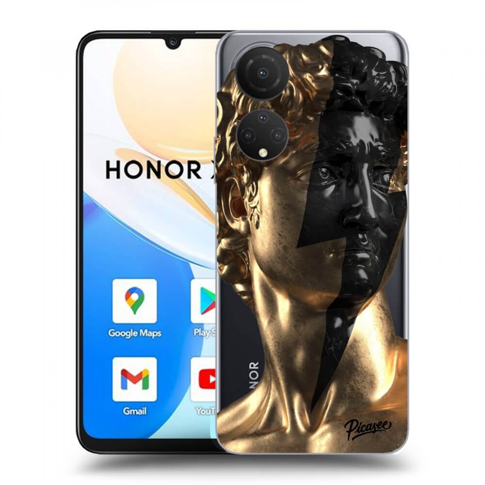 Picasee Honor X7 Hülle - Transparentes Silikon - Wildfire - Gold