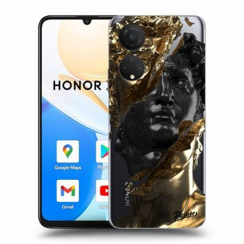 Picasee Honor X7 Hülle - Transparentes Silikon - Gold - Black