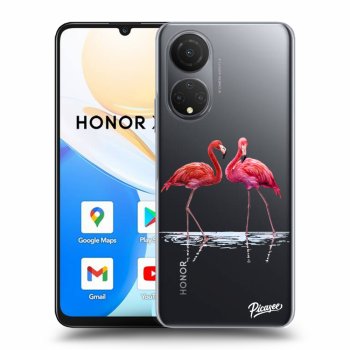 Picasee Honor X7 Hülle - Transparentes Silikon - Flamingos couple