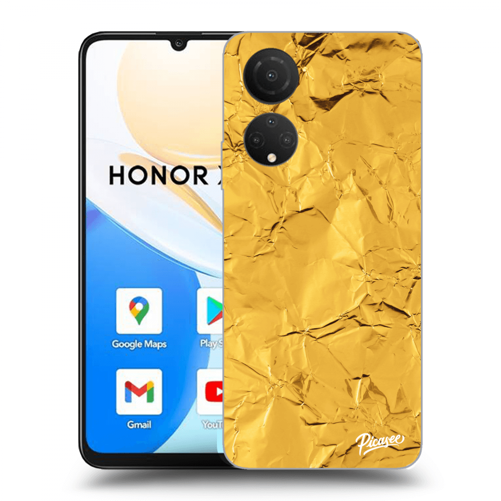 Picasee Honor X7 Hülle - Transparentes Silikon - Gold