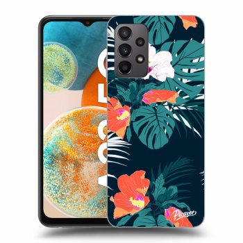 Picasee Samsung Galaxy A23 A235F 4G Hülle - Schwarzes Silikon - Monstera Color