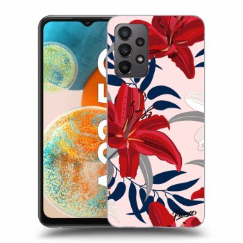 Picasee Samsung Galaxy A23 A235F 4G Hülle - Transparentes Silikon - Red Lily
