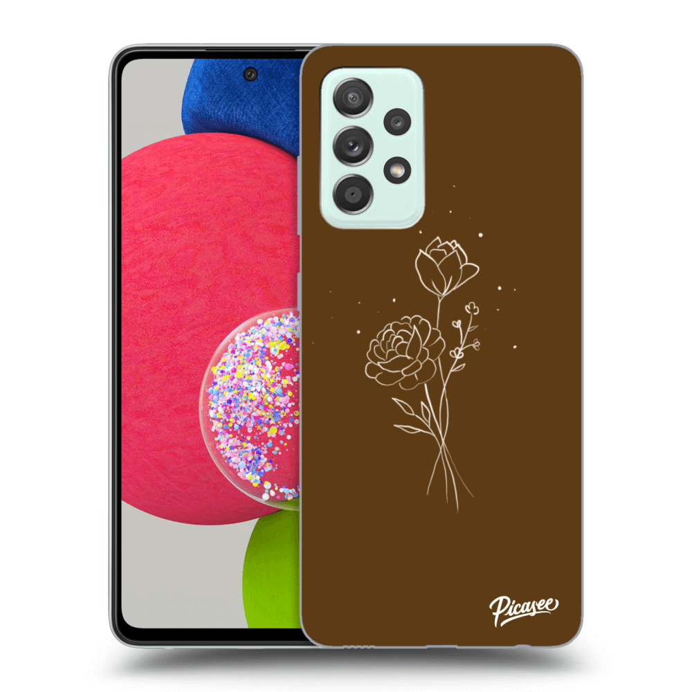 Picasee Samsung Galaxy A73 5G Hülle - Transparentes Silikon - Brown flowers