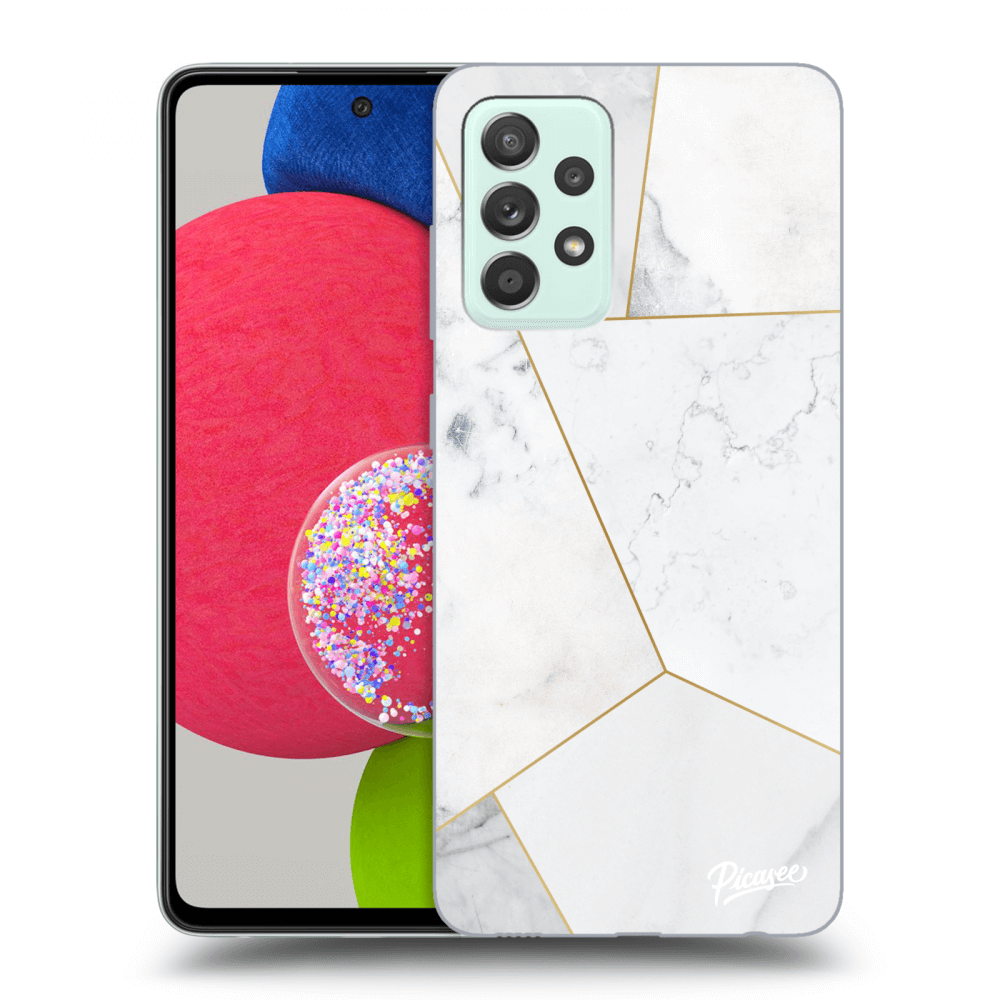 Picasee Samsung Galaxy A73 5G Hülle - Schwarzes Silikon - White tile