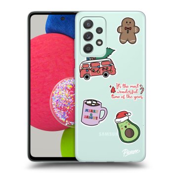Picasee Samsung Galaxy A73 5G Hülle - Transparentes Silikon - Christmas Stickers