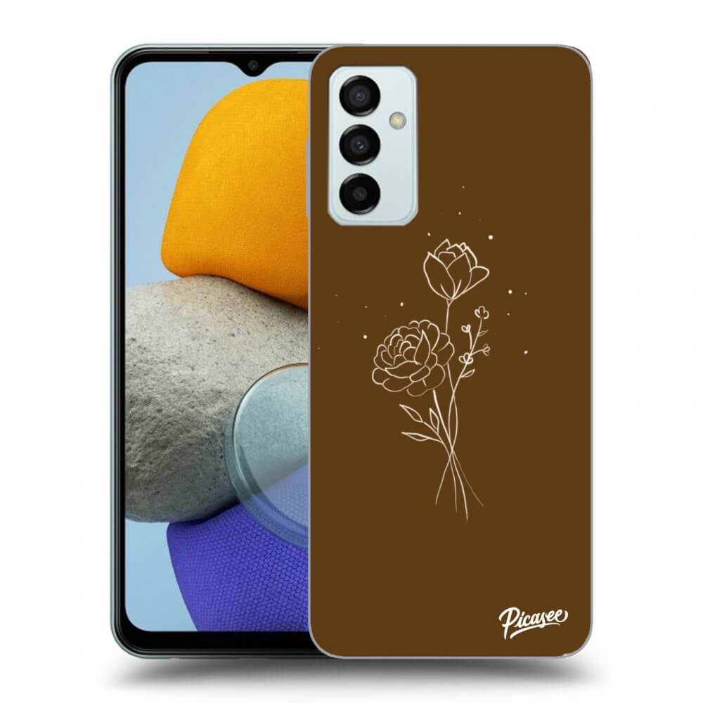 Picasee Samsung Galaxy M23 5G Hülle - Transparentes Silikon - Brown flowers