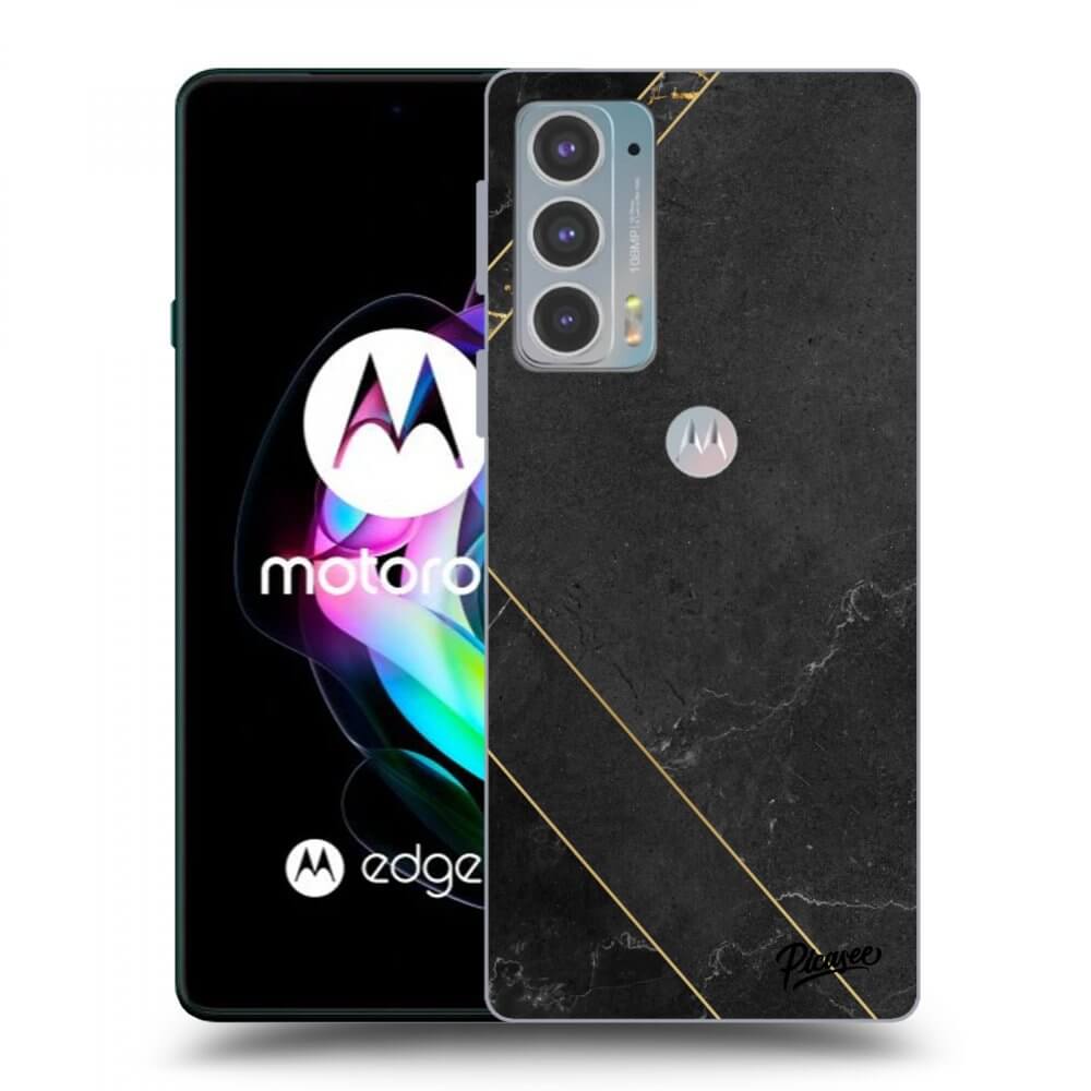 Picasee Motorola Edge 20 Hülle - Schwarzes Silikon - Black tile