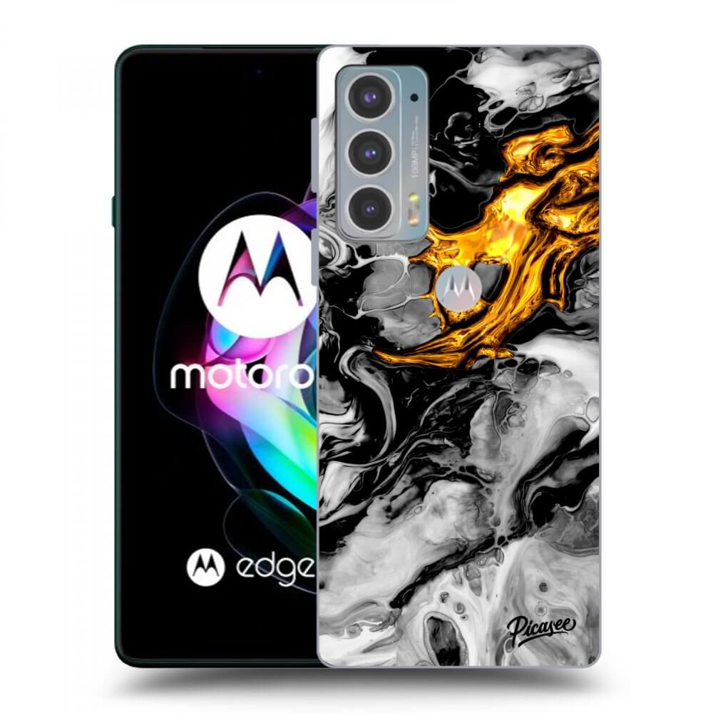 Picasee Motorola Edge 20 Hülle - Schwarzes Silikon - Black Gold 2