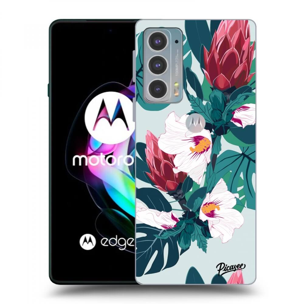 Picasee Motorola Edge 20 Hülle - Schwarzes Silikon - Rhododendron