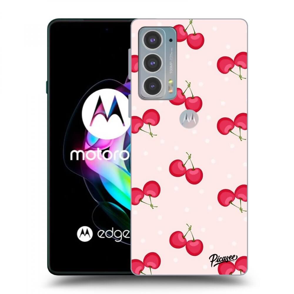 Picasee Motorola Edge 20 Hülle - Schwarzes Silikon - Cherries