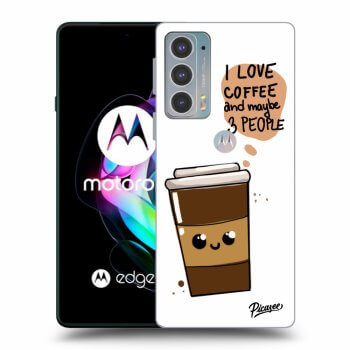 Picasee Motorola Edge 20 Hülle - Schwarzes Silikon - Cute coffee