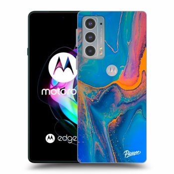 Picasee Motorola Edge 20 Hülle - Schwarzes Silikon - Rainbow
