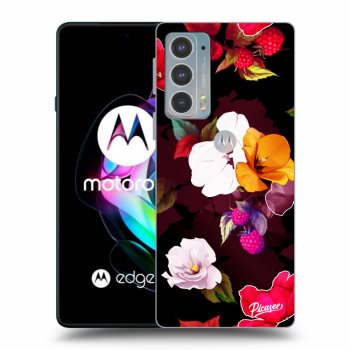 Picasee Motorola Edge 20 Hülle - Schwarzes Silikon - Flowers and Berries