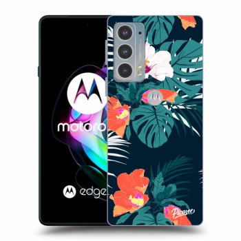 Picasee Motorola Edge 20 Hülle - Schwarzes Silikon - Monstera Color