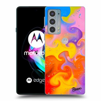 Picasee Motorola Edge 20 Hülle - Schwarzes Silikon - Bubbles