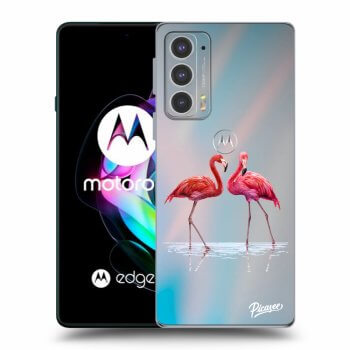 Hülle für Motorola Edge 20 - Flamingos zu zweit