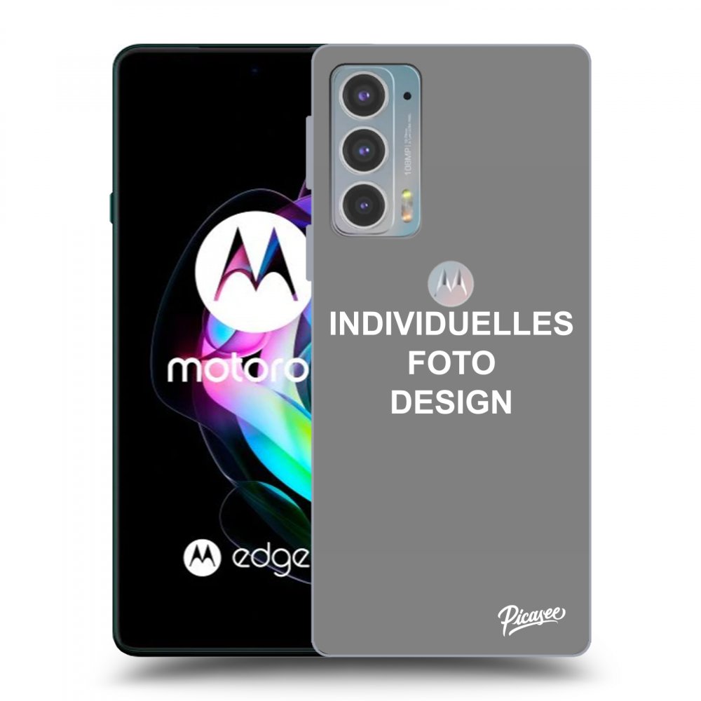 Picasee Motorola Edge 20 Hülle - Schwarzes Silikon - Individuelles Fotodesign