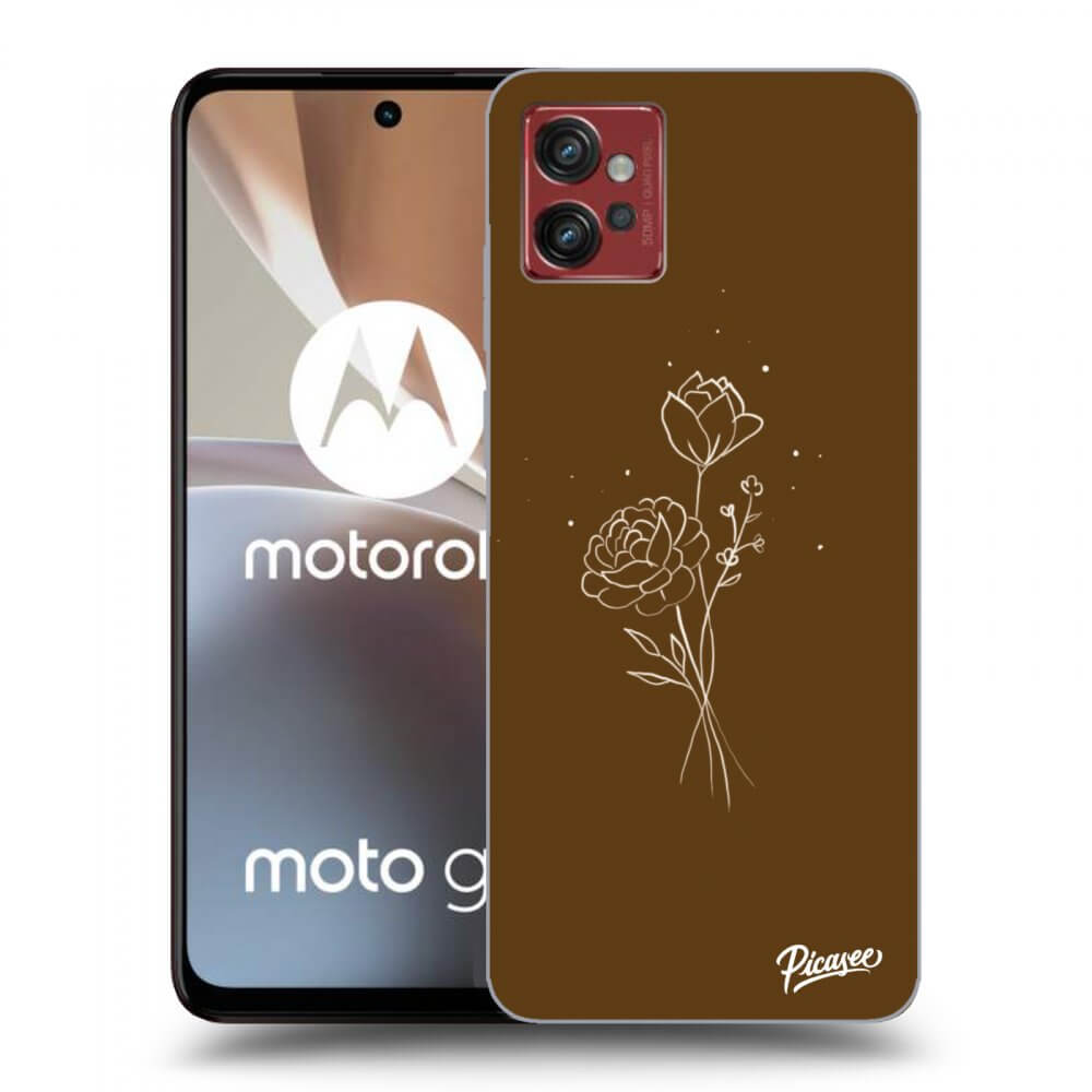 Picasee Motorola Moto G32 Hülle - Transparentes Silikon - Brown flowers
