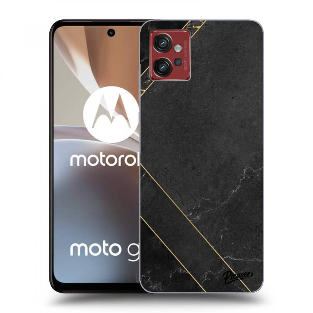 Picasee Motorola Moto G32 Hülle - Schwarzes Silikon - Black tile