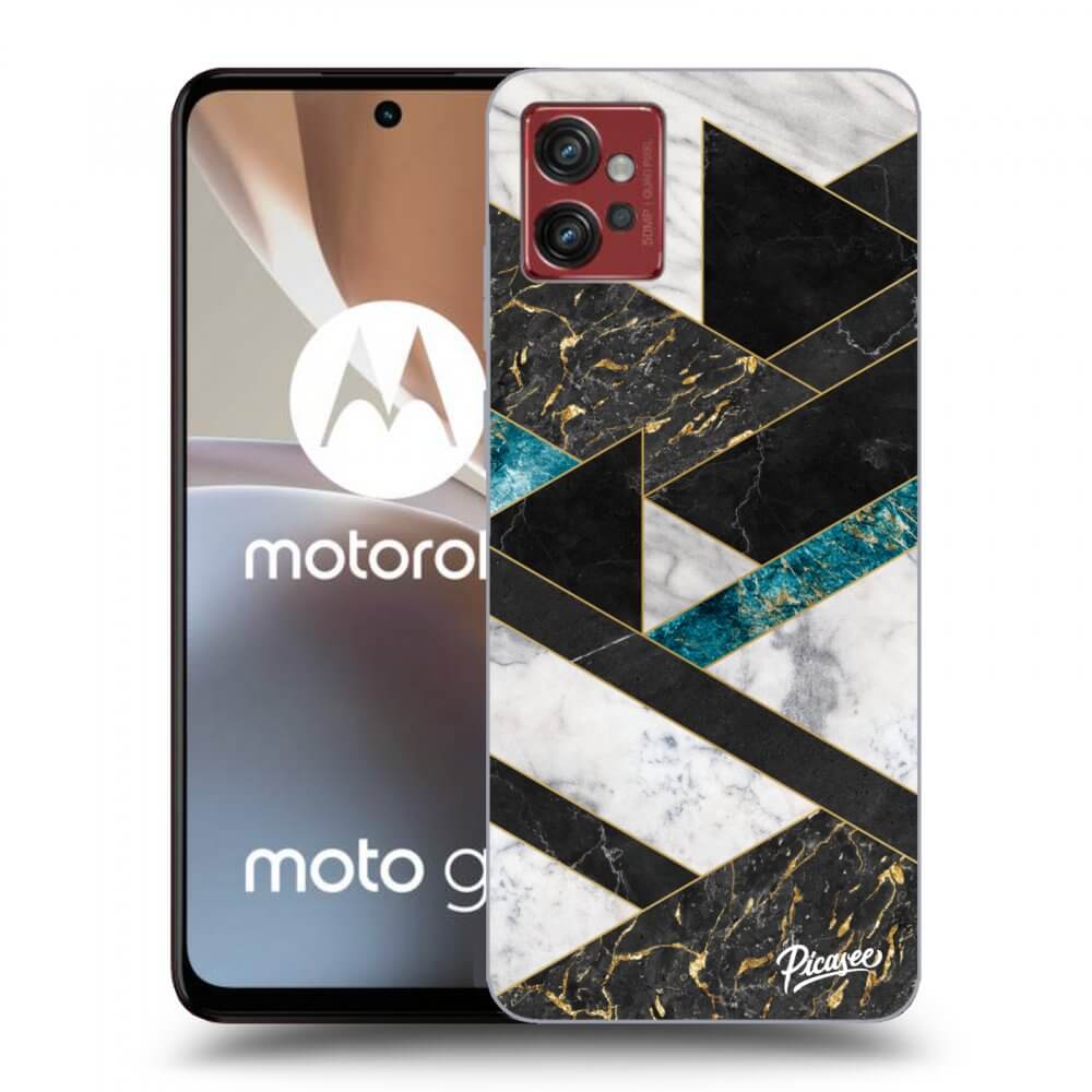 Picasee Motorola Moto G32 Hülle - Transparentes Silikon - Dark geometry