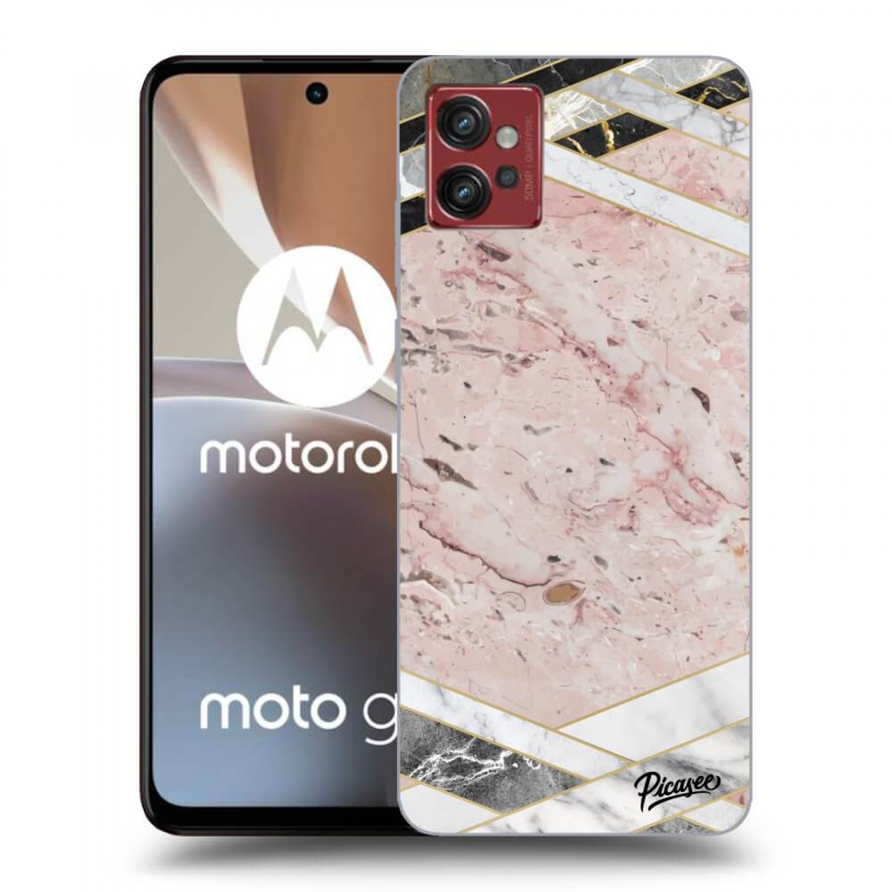 Picasee Motorola Moto G32 Hülle - Transparentes Silikon - Pink geometry