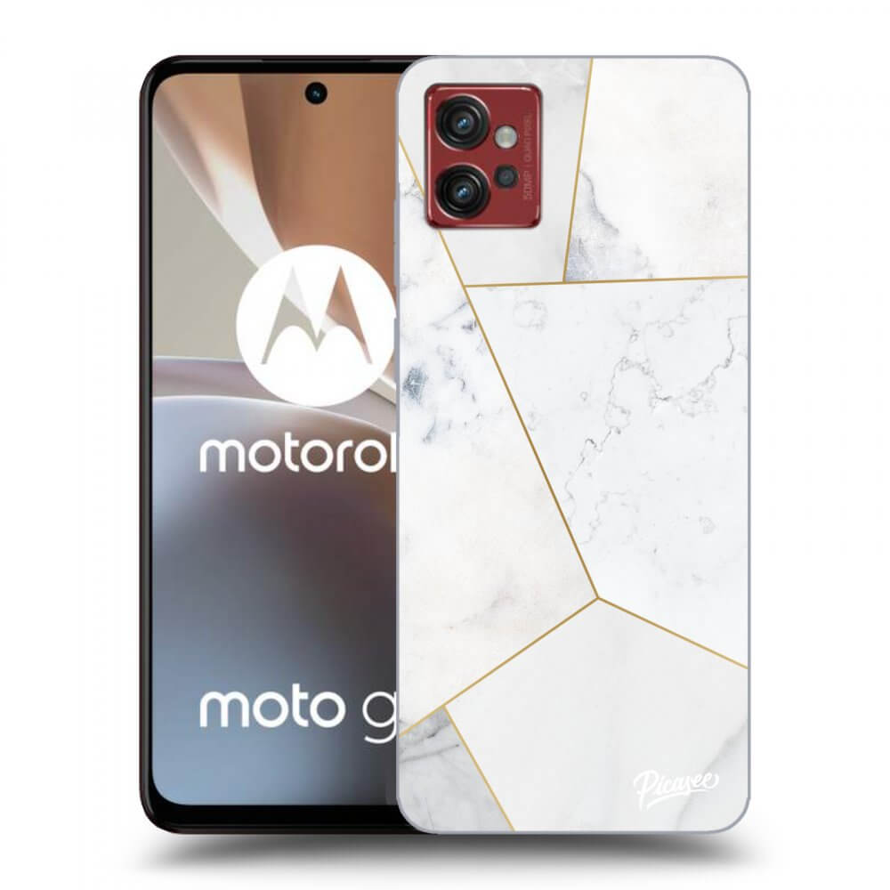 Picasee Motorola Moto G32 Hülle - Transparentes Silikon - White tile