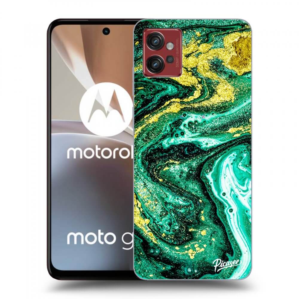 Picasee Motorola Moto G32 Hülle - Transparentes Silikon - Green Gold