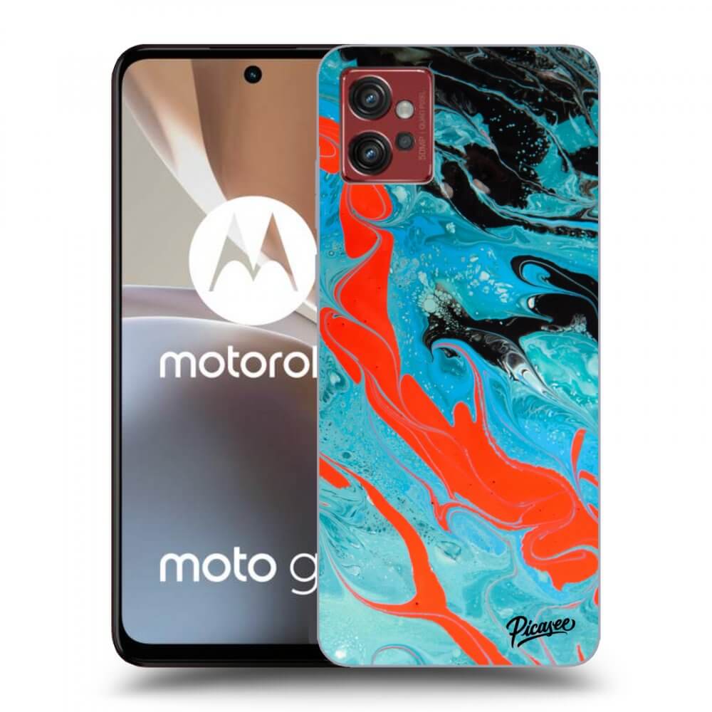 Picasee Motorola Moto G32 Hülle - Transparentes Silikon - Blue Magma