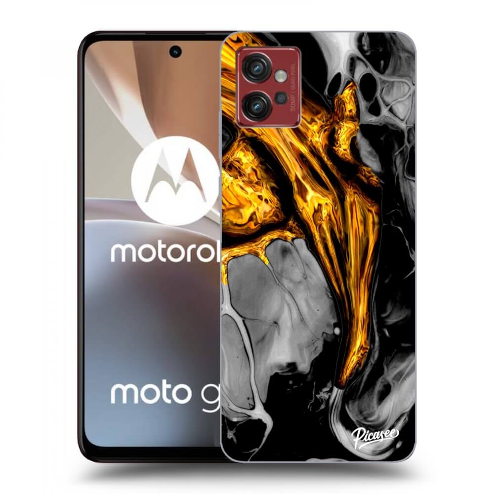 Picasee Motorola Moto G32 Hülle - Schwarzes Silikon - Black Gold